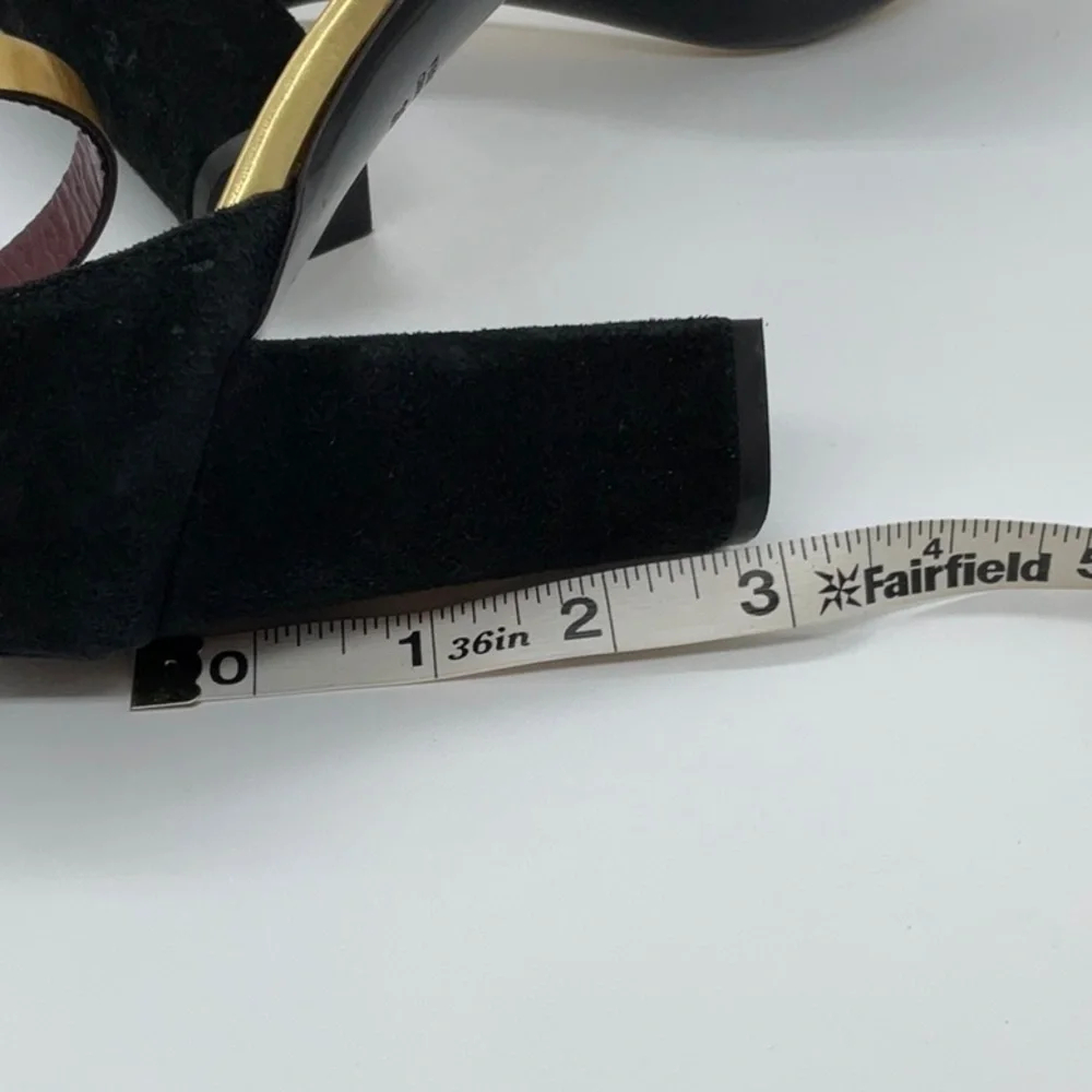 Philosophy di Lorenzo Serafini gold black velvet strap sandal